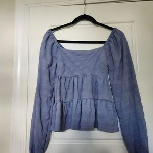 Altar'd State Purple Smocked Tiered Blouse